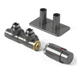 Terma Vario Twins All In One Integrated 50mm Valves with Pipe Masking Set
