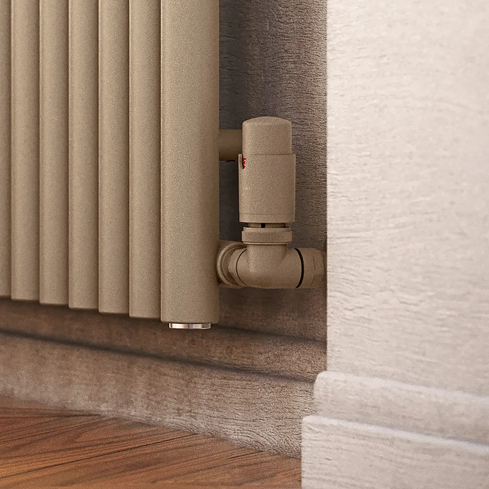 Terma Vario Vision 3 Axis Thermostatic Corner Valves with Pipe Masking - Left or Right Hand