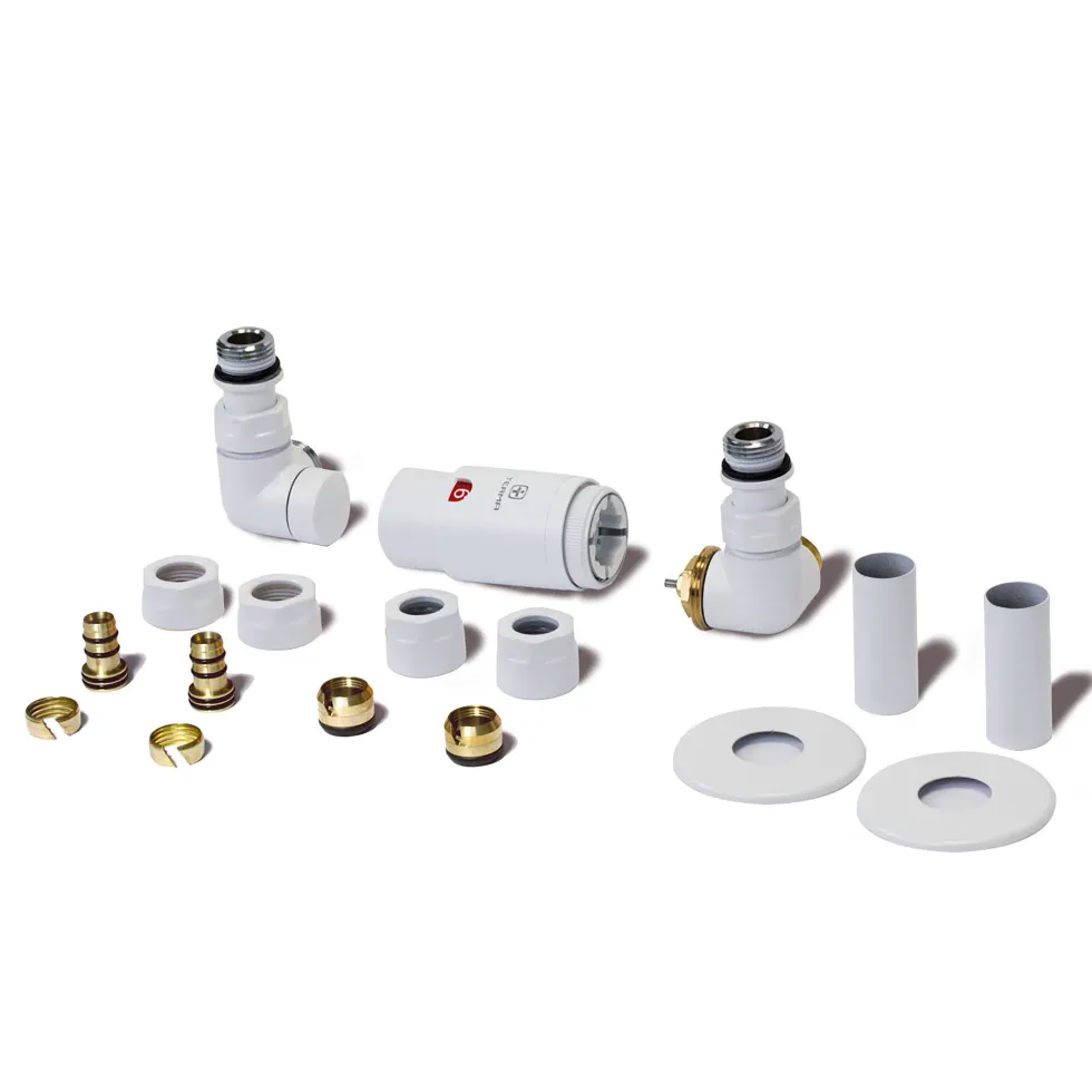 Terma Vario Vision 3 Axis Thermostatic Corner Valves with Pipe Masking - Left or Right Hand