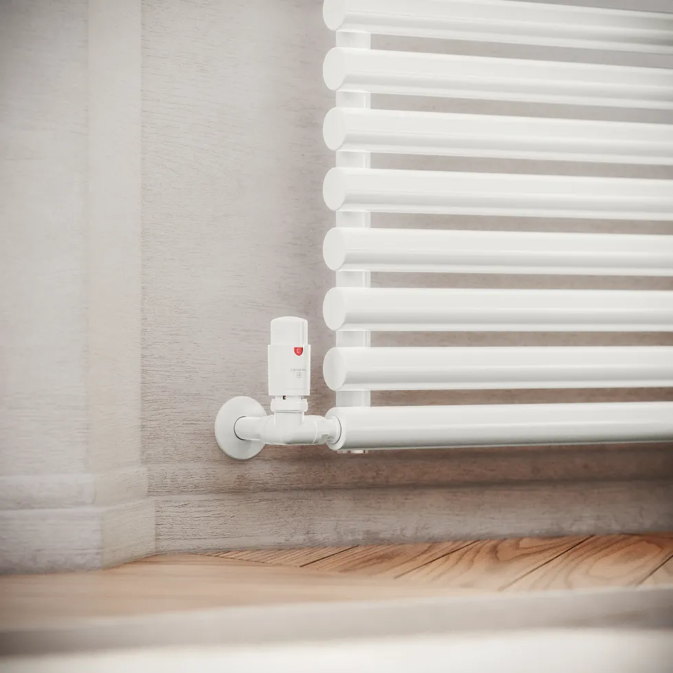 Terma Vario Vision 3 Axis Thermostatic Corner Valves with Pipe Masking - Left or Right Hand