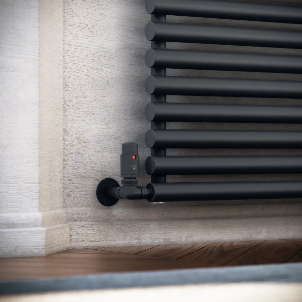 Terma Vario Vision 3 Axis Thermostatic Corner Valves with Pipe Masking - Left or Right Hand