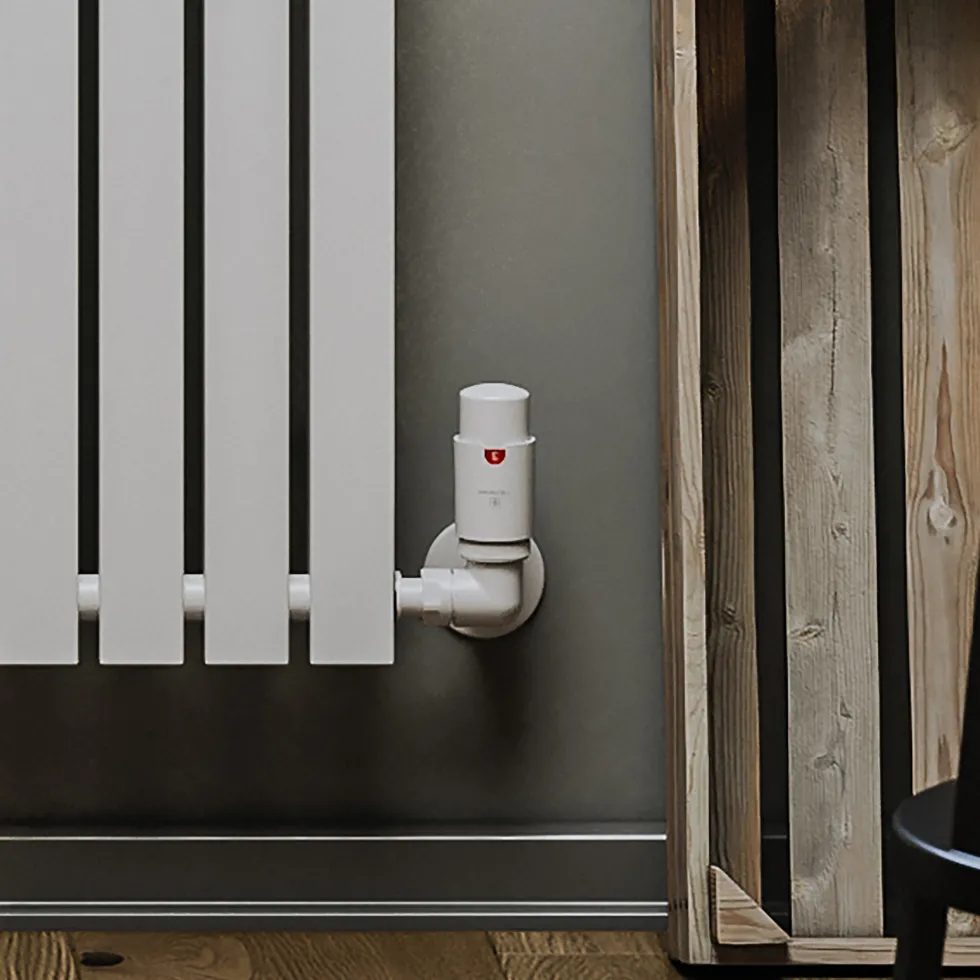 Terma Vario Vision 3 Axis Thermostatic Corner Valves with Pipe Masking - Left or Right Hand