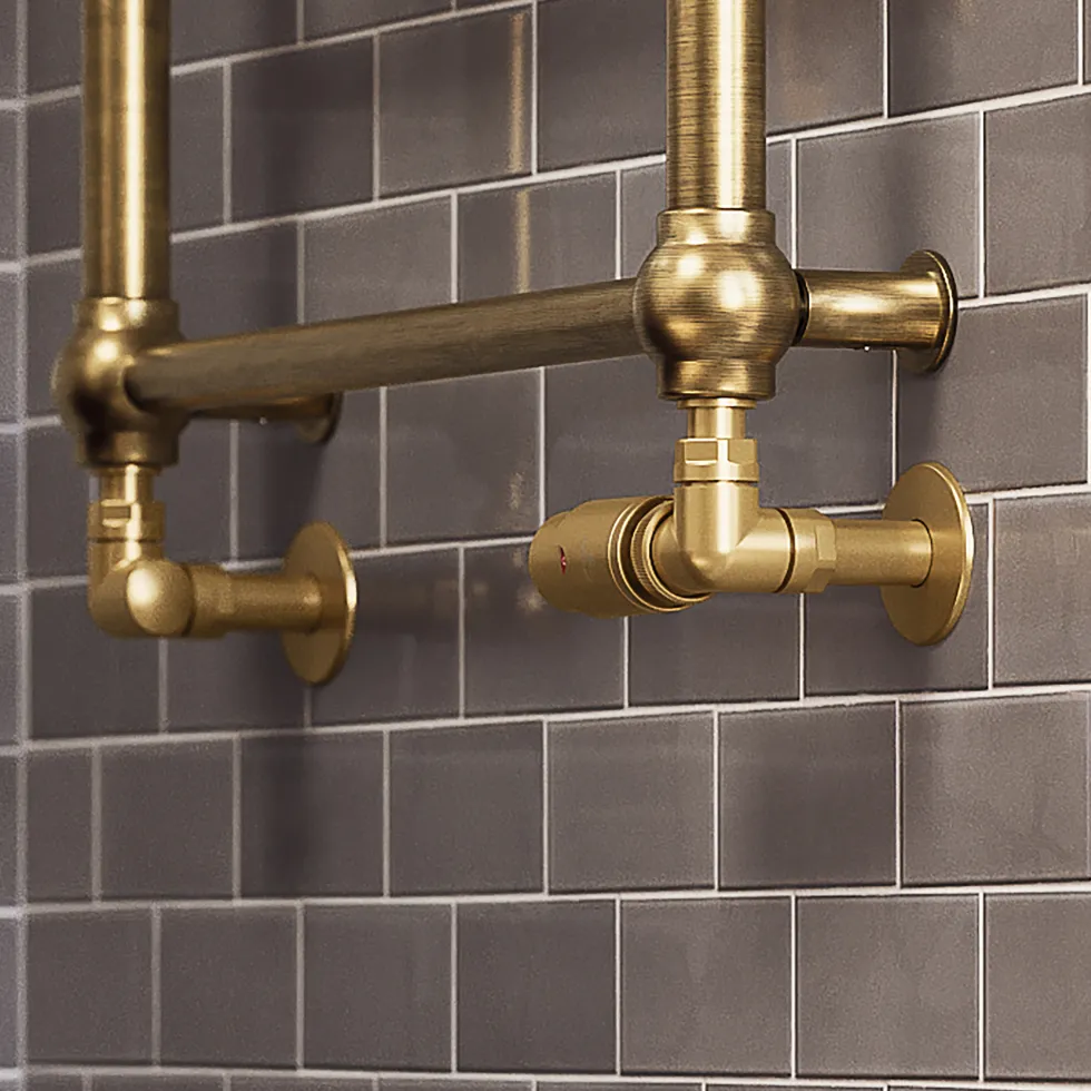 Terma Vario Vision 3 Axis Thermostatic Corner Valves with Pipe Masking - Left or Right Hand