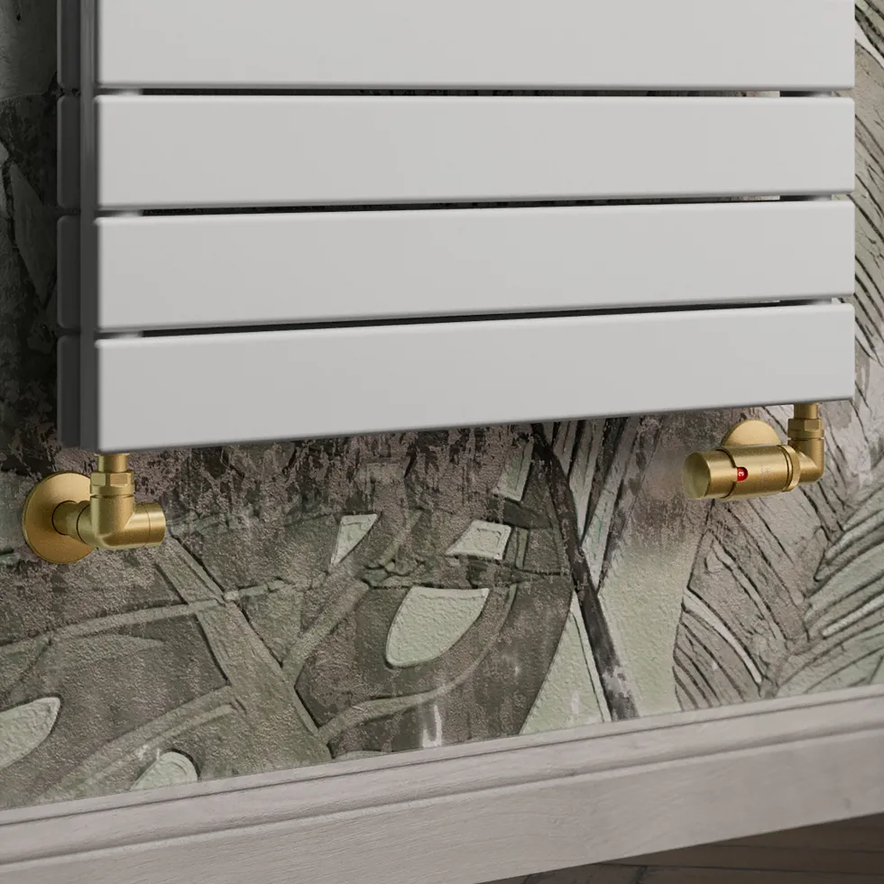 Terma Vario Vision 3 Axis Thermostatic Corner Valves with Pipe Masking - Left or Right Hand