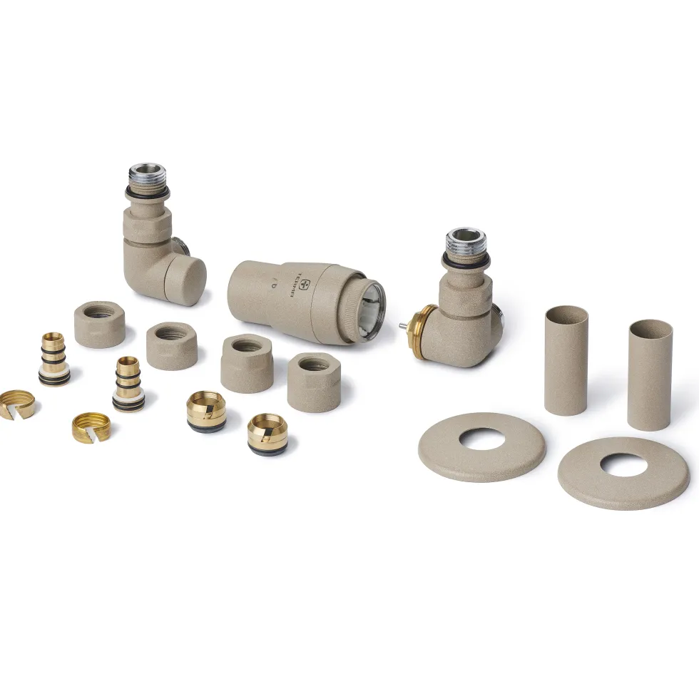 Terma Vario Vision 3 Axis Thermostatic Corner Valves with Pipe Masking - Left or Right Hand