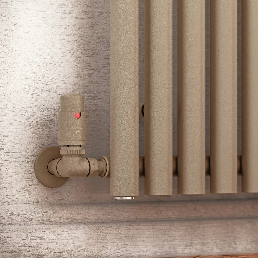 Terma Vario Vision 3 Axis Thermostatic Corner Valves with Pipe Masking - Left or Right Hand