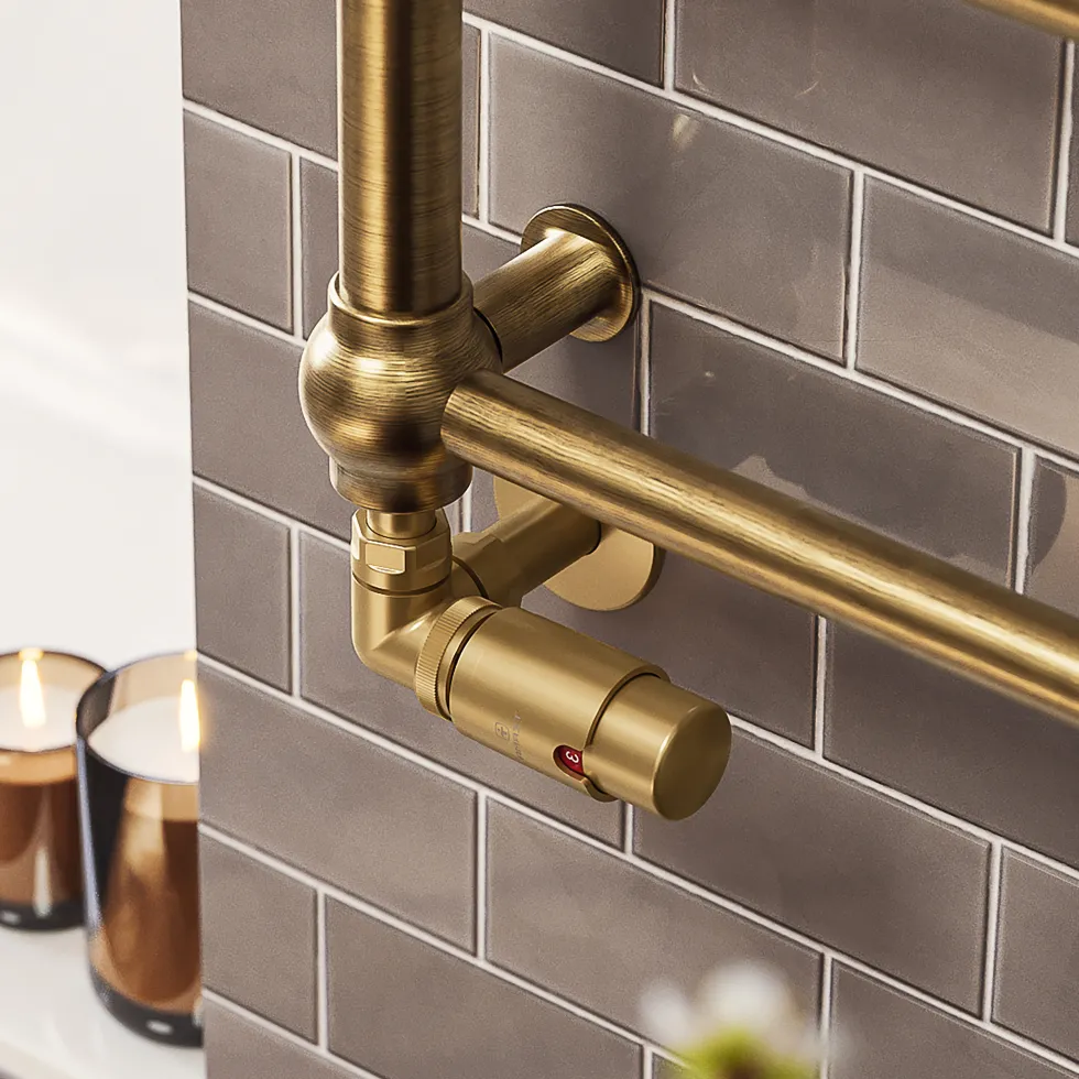 Terma Vario Vision 3 Axis Thermostatic Corner Valves with Pipe Masking - Left or Right Hand