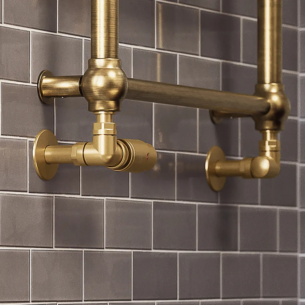 Terma Vario Vision 3 Axis Thermostatic Corner Valves with Pipe Masking - Left or Right Hand