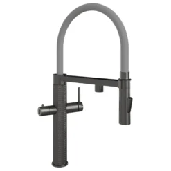 The Tap Factory Quilt Tube Gunmetal Pull Out Spray Boiling Water Kitchen Mixer with Filtered Cold Drinking Water & Coloured Spout