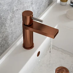 The Tap Factory Vibrance Polished Copper Mono Basin Mixer and Basin Waste - 6 Handle Colours Available