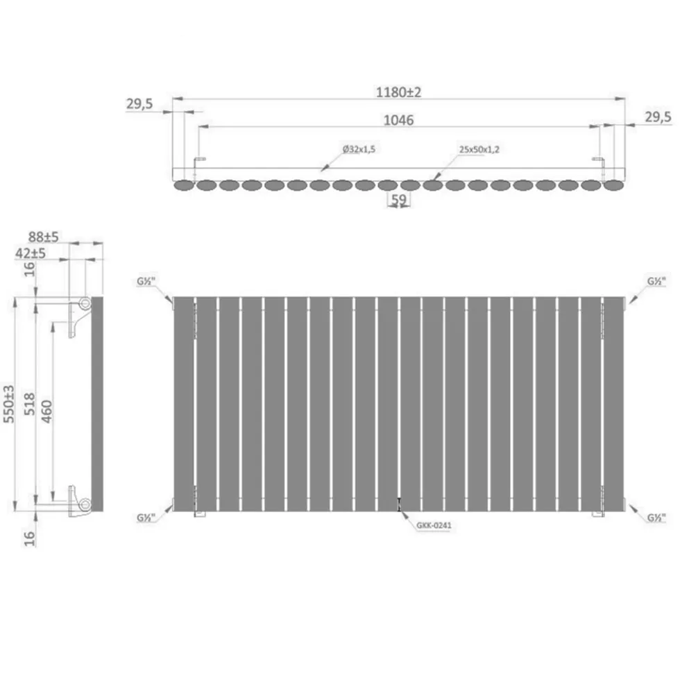 The Tap Factory Vibrance Single Panel Horizontal Radiator 550 x 1180mm - 15 Colours Available