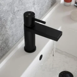 The Tap Factory Vibrance Vanto Black Mono Basin Mixer and Basin Waste - 8 Handle Colours Available