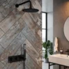 The Tap Factory Vibrance Vanto Black WRAS Approved Concealed Thermostatic Shower Valve with Fixed Shower Head and Shower Handset