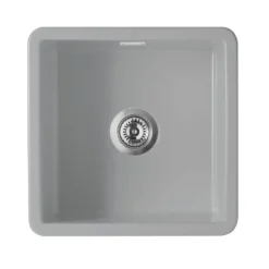 Thomas Denby Metro 1 Bowl Inset or Undermount Ceramic Kitchen Sink - 460 x 460mm