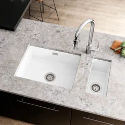 Thomas Denby Metro Large 1 Bowl Inset or Undermount Ceramic Kitchen Sink - 595 x 460mm