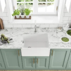 Thomas Denby Vintage Belfast 1 Bowl Ceramic Kitchen Sink with Weir Overflow - 595 x 455mm