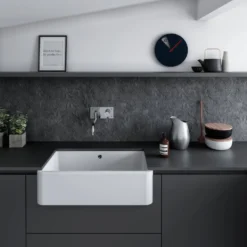 Thomas Denby Vintage Belfast 1 Bowl Gloss White Ceramic Kitchen Sink - 795 x 460mm