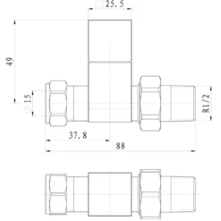 Toasty Anthracite Square Manual Valve