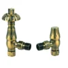 Toasty Antique Brass Traditional Metal Handle Angled Thermostatic Radiator Valve