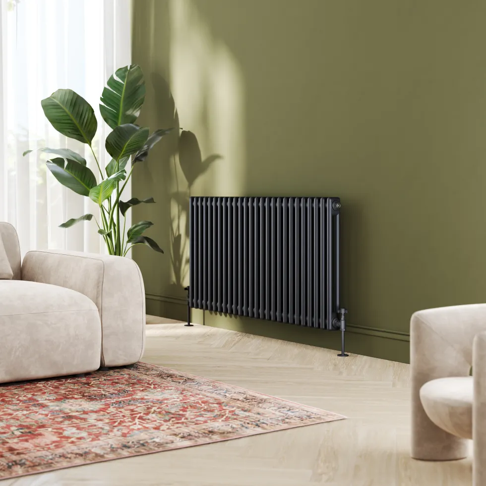 Toasty Ardleigh Matt Black Horizontal Column Radiator