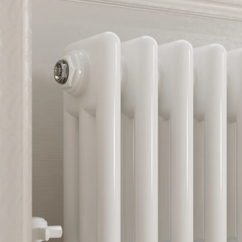 Toasty Ardleigh White Compact Horizontal 3 Column Radiator - 300mm Height