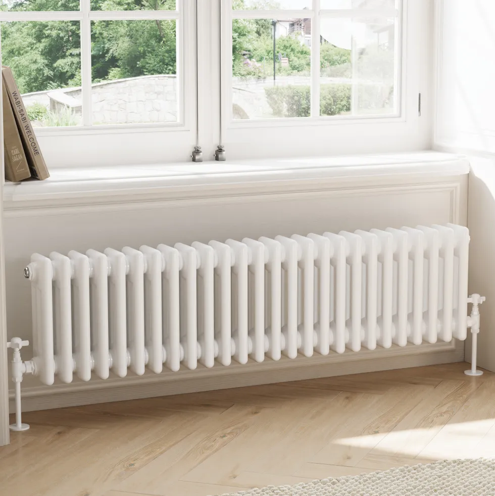 Toasty Ardleigh White Compact Horizontal 3 Column Radiator - 300mm Height