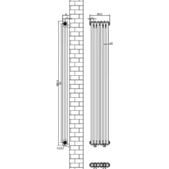 Toasty Ardleigh White Vertical Column Radiator
