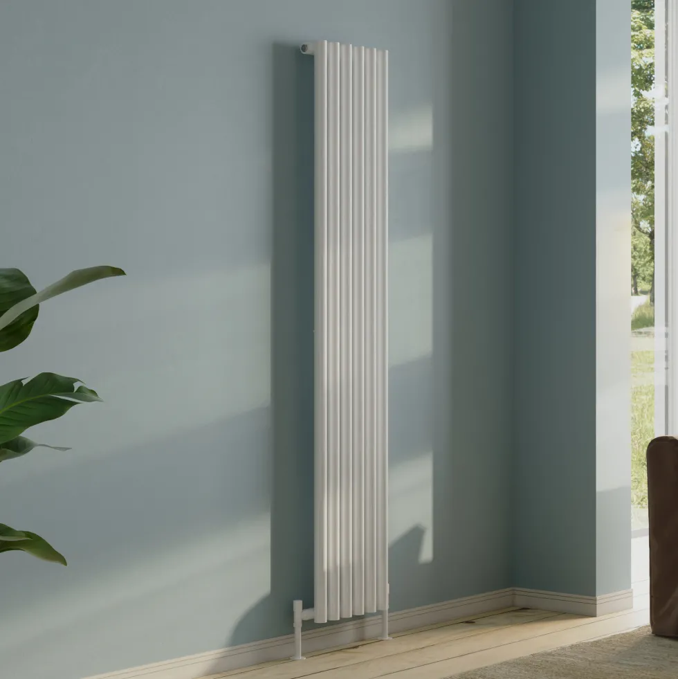 Toasty Aura White Round Tube Vertical Radiator