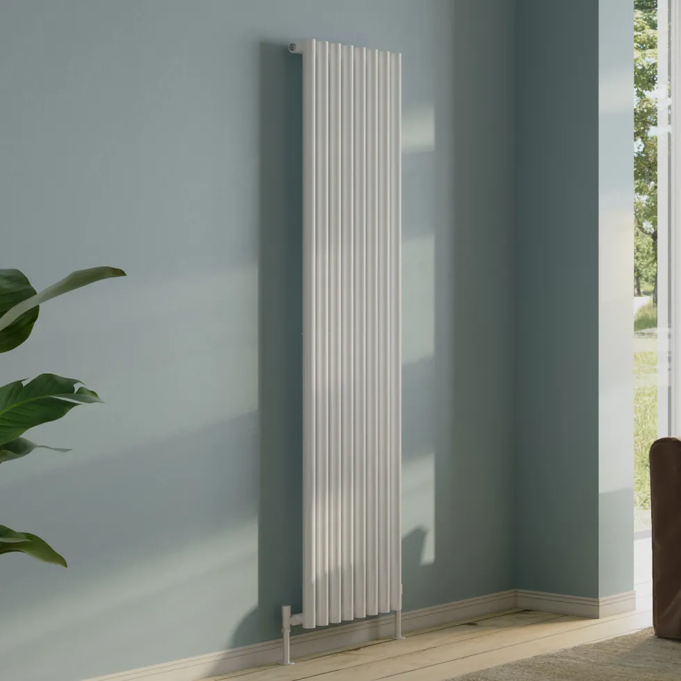 Toasty Aura White Round Tube Vertical Radiator