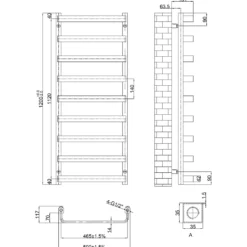 Toasty Balance Brushed Brass Heated Towel Rail