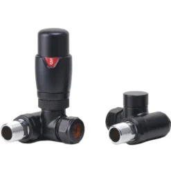 Toasty Black Dual Fuel Corner Radiator Valves
