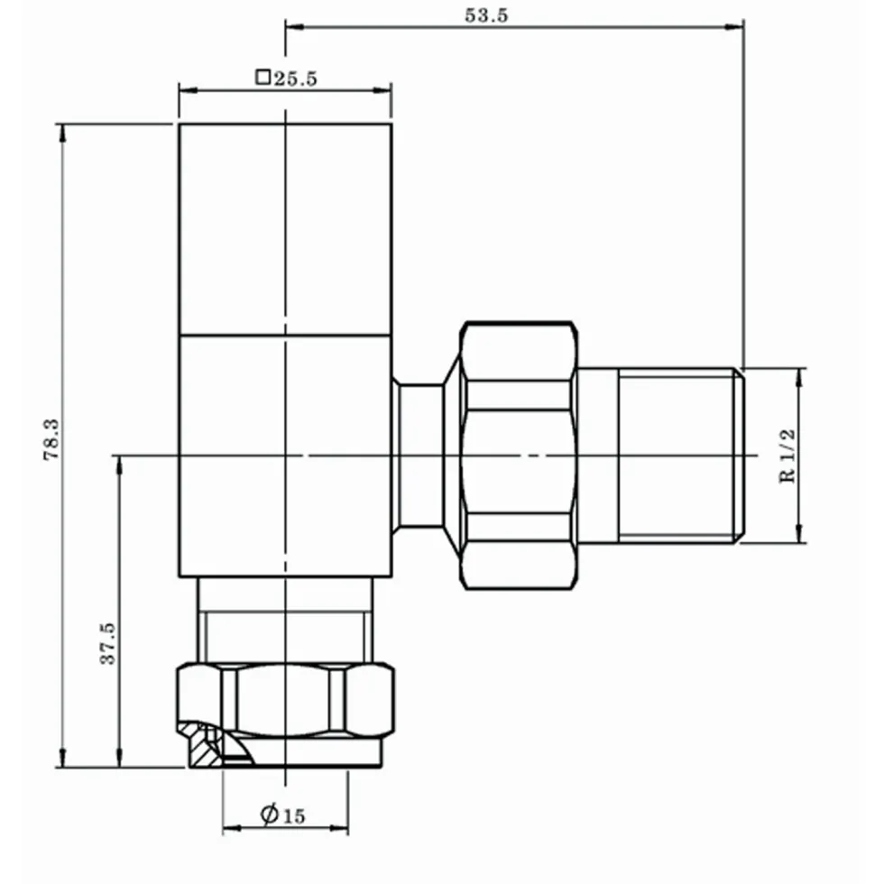 Toasty Brushed Brass Square Manual Valve