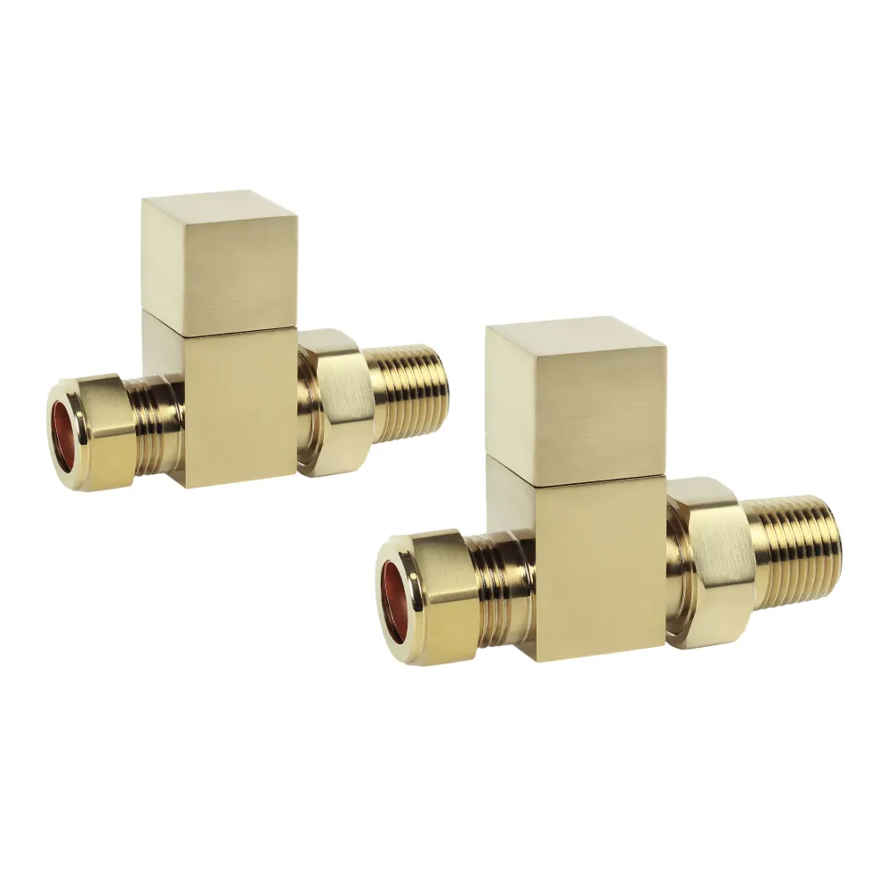 Toasty Brushed Brass Square Manual Valve