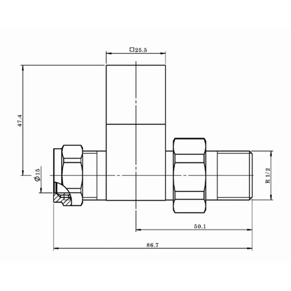Toasty Brushed Brass Square Manual Valve