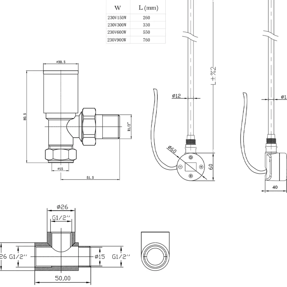 Toasty Brushed Bronze Dual Fuel Kit With Digital Element, Valves And T-Piece