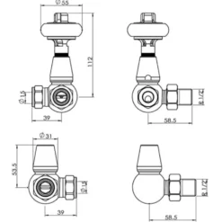 Toasty Chelsea Black Nickel Thermostatic Radiator Valves