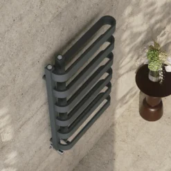 Toasty Cocoon Anthracite Heated Towel Rail - 850 x 500mm