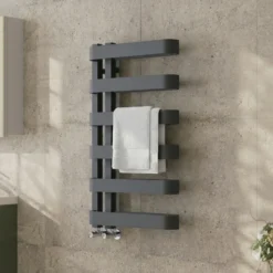 Toasty Cocoon Anthracite Heated Towel Rail - 850 x 500mm