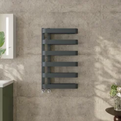 Toasty Cocoon Anthracite Heated Towel Rail - 850 x 500mm