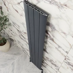 Toasty Drift Anthracite Vertical Aluminium Radiator - 1800 x 375mm