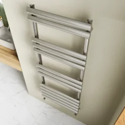 Toasty Eden Brushed Nickel Heated Towel Rail