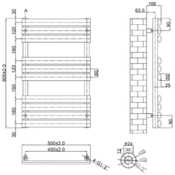 Toasty Eden Matt White Heated Towel Rail