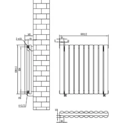 Toasty Ember Anthracite Oval Panel Horizontal Radiator