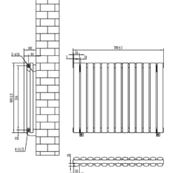 Toasty Ember Anthracite Oval Panel Horizontal Radiator