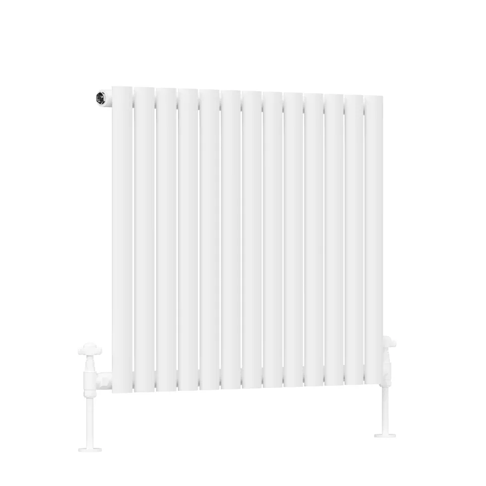 Toasty Ember White Oval Panel Horizontal Radiator