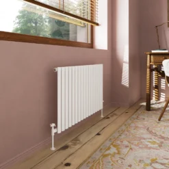 Toasty Ember White Oval Panel Horizontal Radiator
