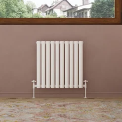 Toasty Ember White Oval Panel Horizontal Radiator
