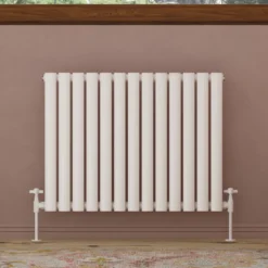 Toasty Ember White Oval Panel Horizontal Radiator