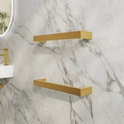 Toasty Flare Brushed Brass Electric Heated Towel Rail