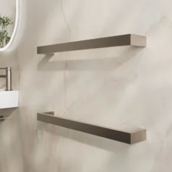Toasty Flare Brushed Stainless Steel Electric Heated Towel Rail